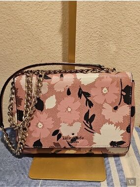 kate spade Pink and Cream Floral Chain Crossbody